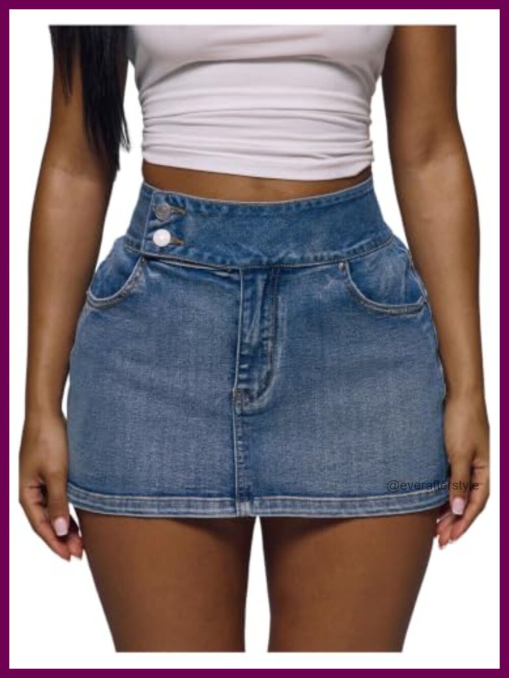 Low Rise Denim Mini Skirt Bodycon Slim Fit Button Pockets Y2K